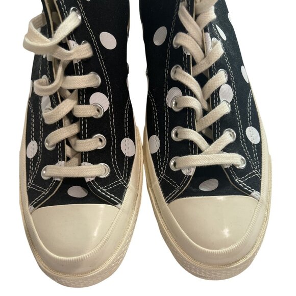 Converse x Comme de Garcons PLAY Polka Dot Chuck Taylor All Star 70s Hi Sneakers - Picture 3 of 6